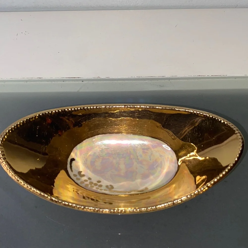 Vintage Bavaria Fine China, Iridescent Lusterware, Platter & Bowl Set 1920’s